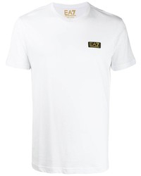 weißes T-Shirt mit einem Rundhalsausschnitt von Ea7 Emporio Armani