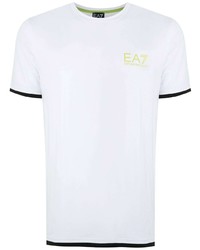 weißes T-Shirt mit einem Rundhalsausschnitt von Ea7 Emporio Armani