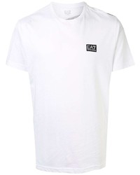 weißes T-Shirt mit einem Rundhalsausschnitt von Ea7 Emporio Armani