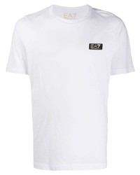 weißes T-Shirt mit einem Rundhalsausschnitt von Ea7 Emporio Armani