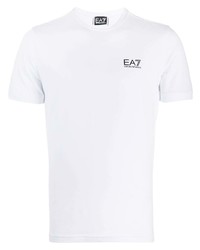 weißes T-Shirt mit einem Rundhalsausschnitt von Ea7 Emporio Armani