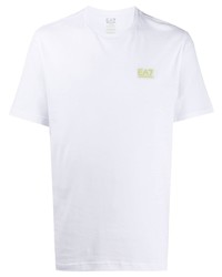 weißes T-Shirt mit einem Rundhalsausschnitt von Ea7 Emporio Armani