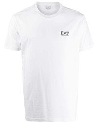 weißes T-Shirt mit einem Rundhalsausschnitt von Ea7 Emporio Armani