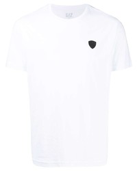 weißes T-Shirt mit einem Rundhalsausschnitt von Ea7 Emporio Armani