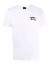 weißes T-Shirt mit einem Rundhalsausschnitt von Ea7 Emporio Armani