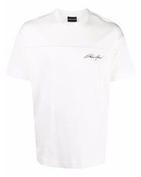 weißes T-Shirt mit einem Rundhalsausschnitt von Ea7 Emporio Armani