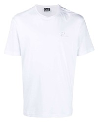 weißes T-Shirt mit einem Rundhalsausschnitt von Ea7 Emporio Armani