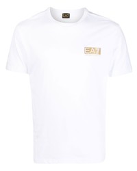 weißes T-Shirt mit einem Rundhalsausschnitt von Ea7 Emporio Armani