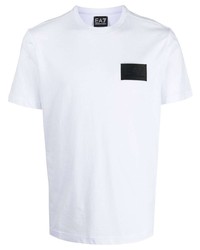 weißes T-Shirt mit einem Rundhalsausschnitt von Ea7 Emporio Armani