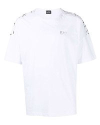 weißes T-Shirt mit einem Rundhalsausschnitt von Ea7 Emporio Armani