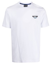 weißes T-Shirt mit einem Rundhalsausschnitt von Ea7 Emporio Armani