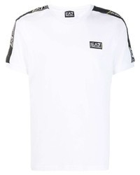 weißes T-Shirt mit einem Rundhalsausschnitt von Ea7 Emporio Armani