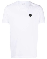 weißes T-Shirt mit einem Rundhalsausschnitt von Ea7 Emporio Armani