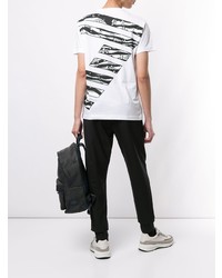 weißes T-Shirt mit einem Rundhalsausschnitt von Ea7 Emporio Armani