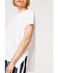 weißes T-Shirt mit einem Rundhalsausschnitt von edc by Esprit