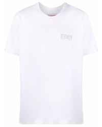 weißes T-Shirt mit einem Rundhalsausschnitt von EDEN power corp