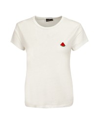 weißes T-Shirt mit einem Rundhalsausschnitt von Eight2Nine