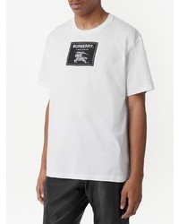 weißes T-Shirt mit einem Rundhalsausschnitt von Burberry