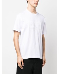 weißes T-Shirt mit einem Rundhalsausschnitt von Ea7 Emporio Armani