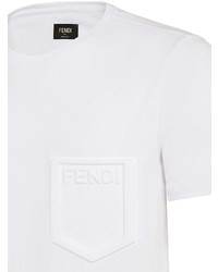 weißes T-Shirt mit einem Rundhalsausschnitt von Fendi