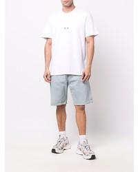 weißes T-Shirt mit einem Rundhalsausschnitt von MSGM