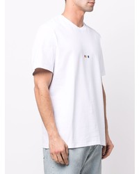 weißes T-Shirt mit einem Rundhalsausschnitt von MSGM