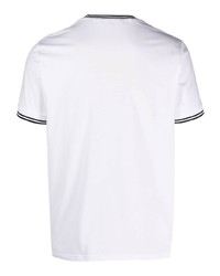 weißes T-Shirt mit einem Rundhalsausschnitt von Fred Perry