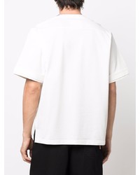 weißes T-Shirt mit einem Rundhalsausschnitt von Sacai