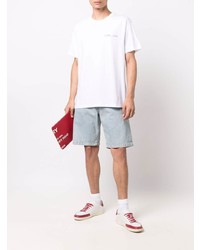 weißes T-Shirt mit einem Rundhalsausschnitt von Maison Labiche