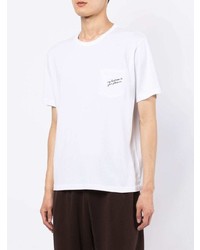 weißes T-Shirt mit einem Rundhalsausschnitt von Maison Labiche