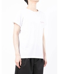 weißes T-Shirt mit einem Rundhalsausschnitt von Maison Labiche