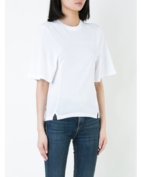 weißes T-Shirt mit einem Rundhalsausschnitt von Dust