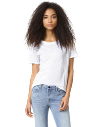 weißes T-Shirt mit einem Rundhalsausschnitt von Enza Costa