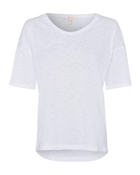 weißes T-Shirt mit einem Rundhalsausschnitt von Esprit