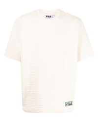 weißes T-Shirt mit einem Rundhalsausschnitt von Fila