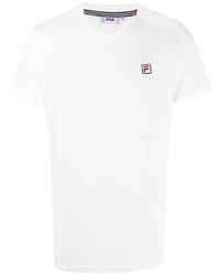 weißes T-Shirt mit einem Rundhalsausschnitt von Fila