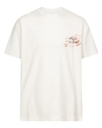 weißes T-Shirt mit einem Rundhalsausschnitt von Flaneur Homme