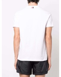 weißes T-Shirt mit einem Rundhalsausschnitt von Thom Browne