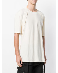 weißes T-Shirt mit einem Rundhalsausschnitt von D.GNAK