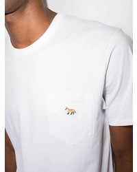 weißes T-Shirt mit einem Rundhalsausschnitt von MAISON KITSUNÉ