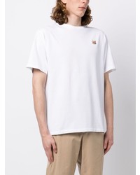 weißes T-Shirt mit einem Rundhalsausschnitt von MAISON KITSUNÉ