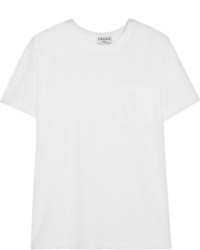 weißes T-Shirt mit einem Rundhalsausschnitt von Frame Denim