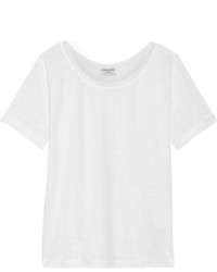 weißes T-Shirt mit einem Rundhalsausschnitt von Frame