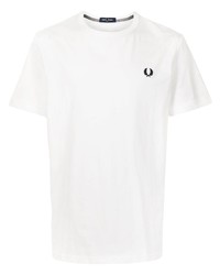 weißes T-Shirt mit einem Rundhalsausschnitt von Fred Perry