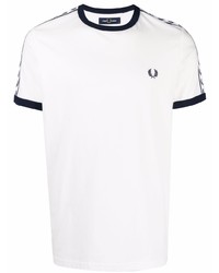 weißes T-Shirt mit einem Rundhalsausschnitt von Fred Perry