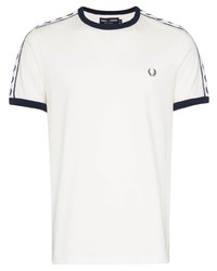 weißes T-Shirt mit einem Rundhalsausschnitt von Fred Perry