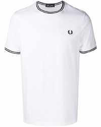 weißes T-Shirt mit einem Rundhalsausschnitt von Fred Perry