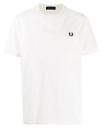 weißes T-Shirt mit einem Rundhalsausschnitt von Fred Perry