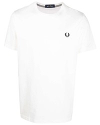 weißes T-Shirt mit einem Rundhalsausschnitt von Fred Perry