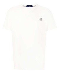 weißes T-Shirt mit einem Rundhalsausschnitt von Fred Perry